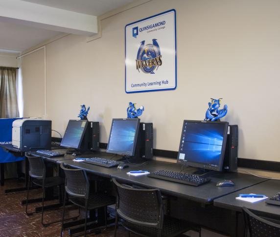 Available computers at QCC’s Great Brook Valley Learning Hub