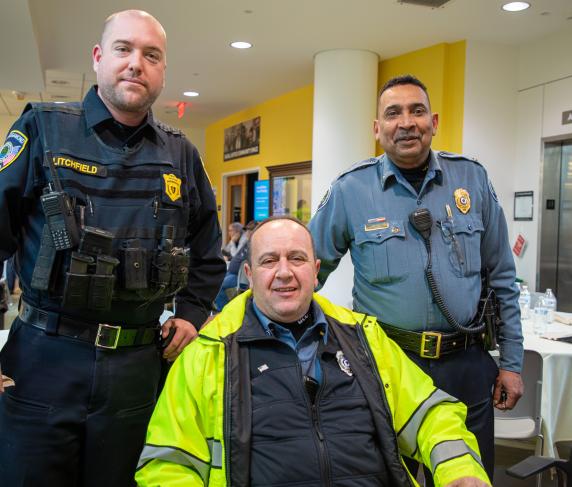 Some of QCC’s officers in the Harrington Learning Center