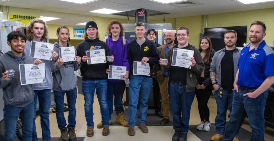 Assabet Valley Technical High School Students visiting the Advanced Manufacturing Lab