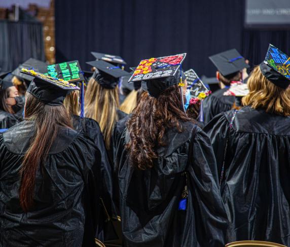 Graduates at QCC's 2022 commencement ceremony.