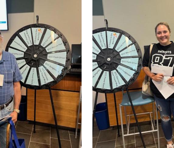 The winners of the Super Saturday raffle (from left) Thomas Vincent and Emma Trudeau