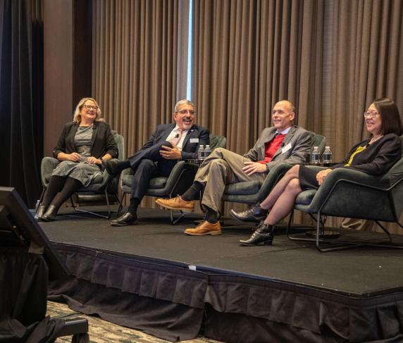 From left: Executive Vice President of Competency-Based Education Network Dr. Amber Garrison Duncan, Quinsigamond Community Coll