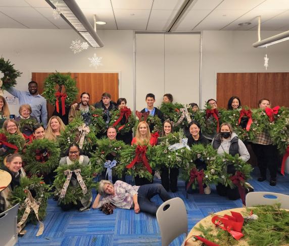 All of the wreaths on display