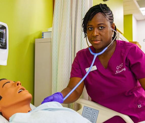 QCC's Practical Nursing program students had a 95% pass rate on the NCLEX exam.