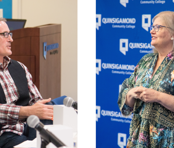 Professor English Mark Bates (left) and Professor of CSET Betty Lauer