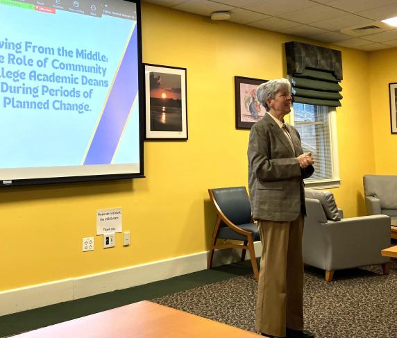 VP of Academic Affairs Kathy Rentsch speaking at the Managers Academy 
