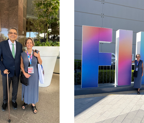 Dean of Library and Academic Support Services Cary Morse at the Feria Internacional del Libro de Guadalajara with author Sergio Ramírez (left).