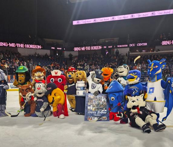 Everybody came out to the Worcester Railers game in celebration of Trax's birthday! 