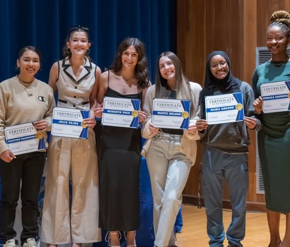 The women's basketball team at the 2026 athletics ceremony.
