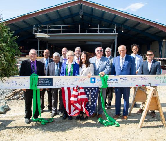 Regional and state leaders joined members of QCC for the Topping Off Ceremony.