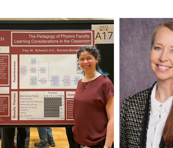 (From left) QCC alum Michael Frey, QCC Professor of Integrated Science & Physics Dr. Andria Schwortz, and Dr. Andrea Borowczak