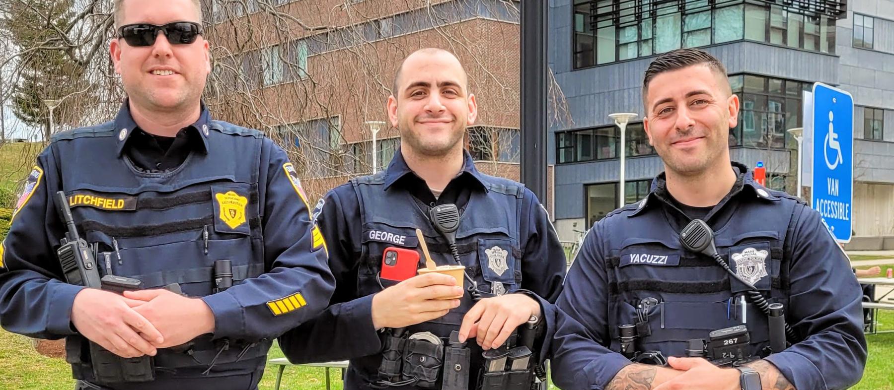 Officers gather on the Quad on Employee Appreciation Day