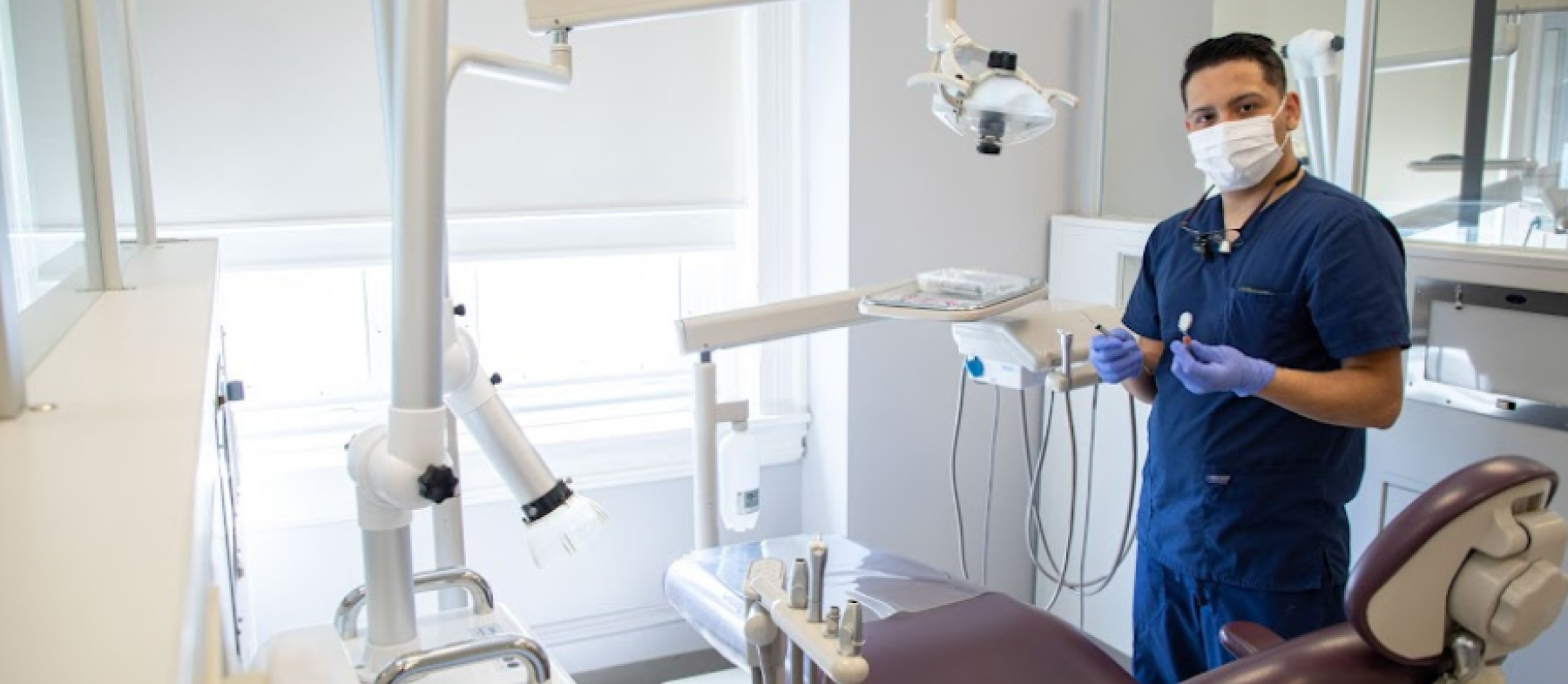 A student in the dental hygiene clinic.