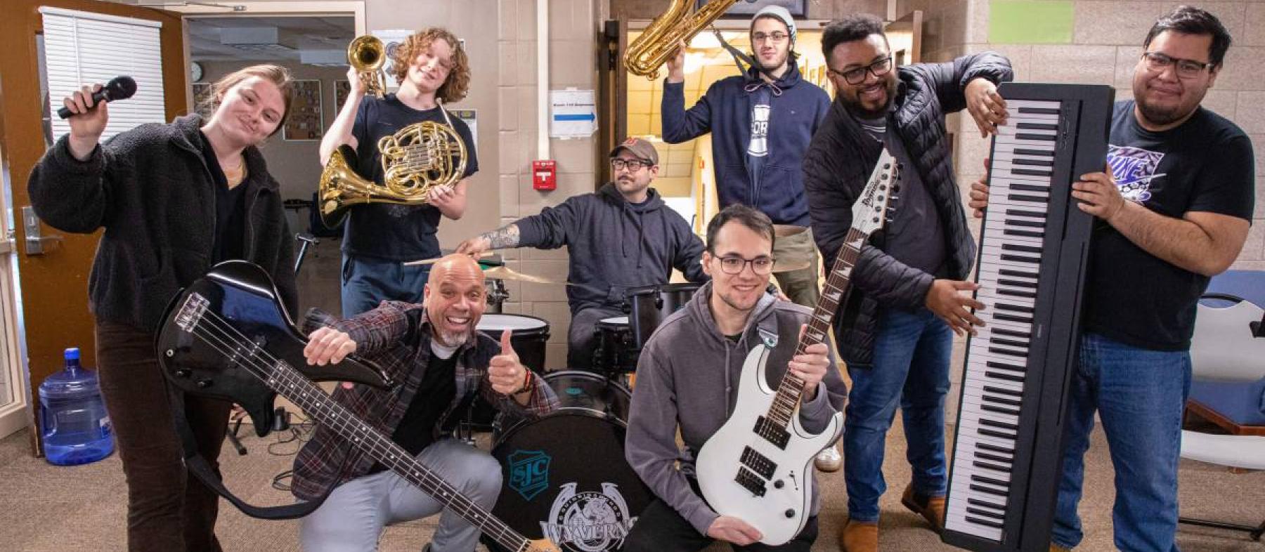 Students in the music program