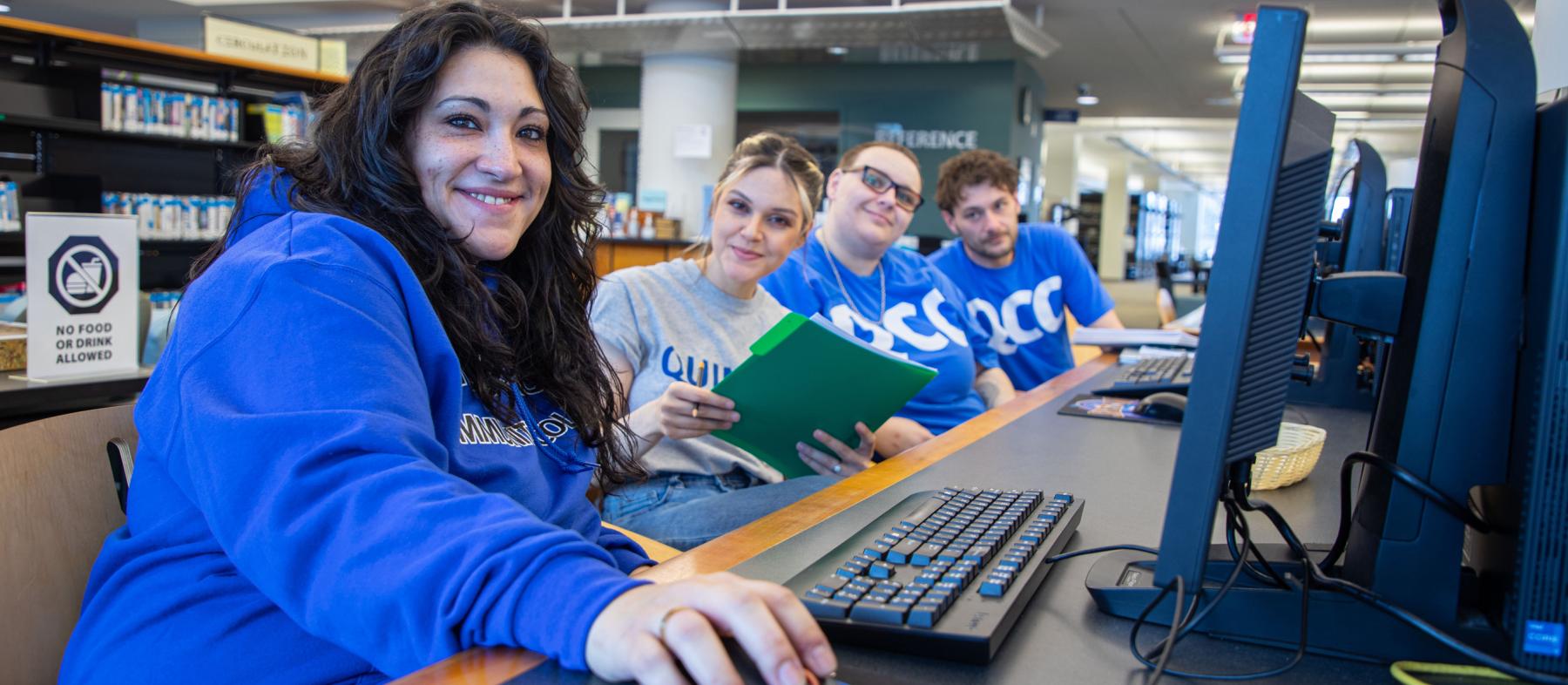 QCC students take advantage of library resources.