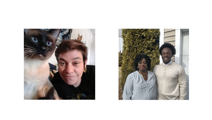 Danielle Weaver (left) with Enoki and Derrick Oppong (right) with his mother