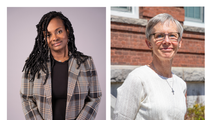 Vice President of Strategic Enrollment and Student Engagement Michelle Tufau Afriyie (left) and Professor of Psychology Maura Stickles