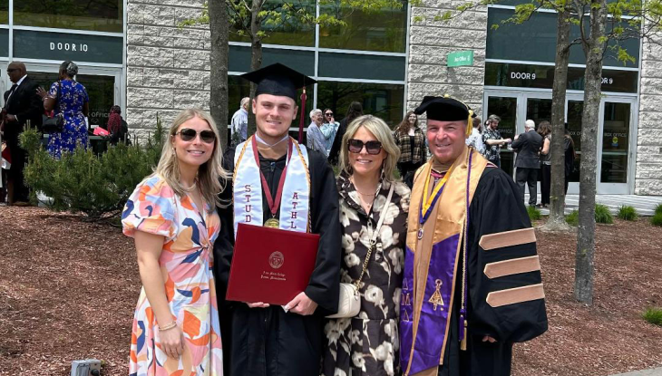 QCC alum Larry Sasso (right) with his family.