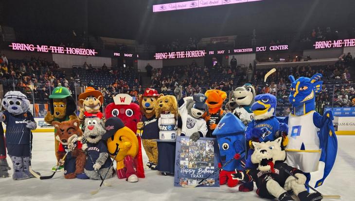 Everybody came out to the Worcester Railers game in celebration of Trax's birthday! 