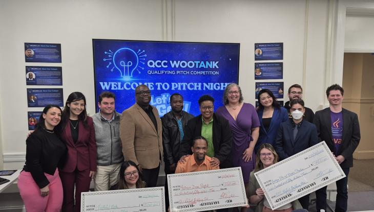 Contestants and judges at the QCC WooTank qualifying event