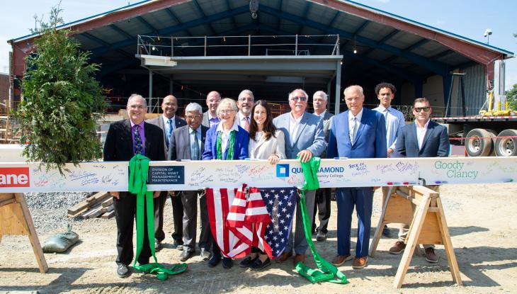 Regional and state leaders joined members of QCC for the Topping Off Ceremony.
