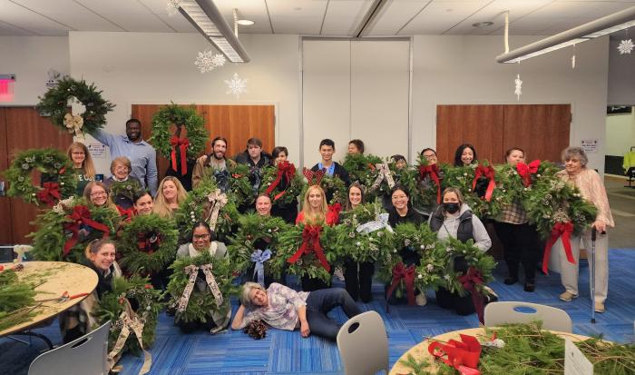 All of the wreaths on display All of the wreaths on display