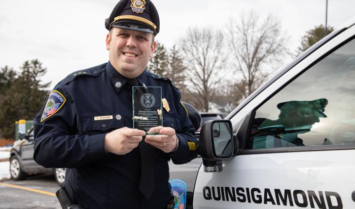 Deputy Chief Steve DiGiovanni with his new credential. Deputy Chief Steve DiGiovanni with his new credential.