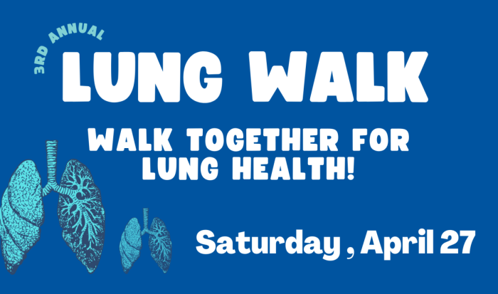 An advertisement for the Lung Walk An advertisement for the Lung Walk