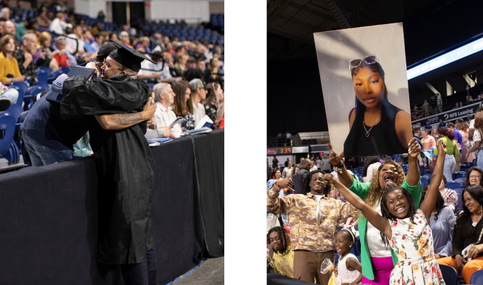 The crowd was filled with pride at QCC's 2024 commencement ceremony. The crowd was filled with pride at QCC's 2024 commencement ceremony.