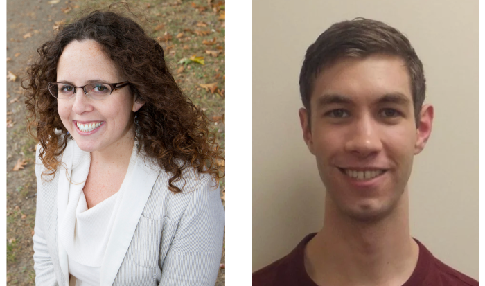 Dr. Erin Solovey (left) and Chris Micek of WPI Dr. Erin Solovey (left) and Chris Micek of WPI