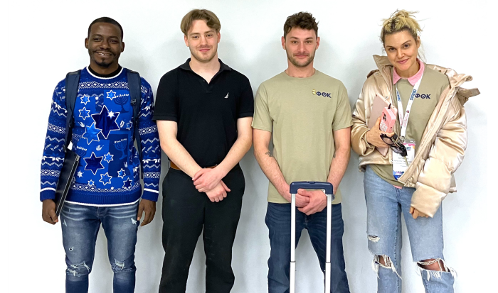 (from left) Ebenezer Ahiator, Christian Bowlin, Matt Vitolo and Talissa Goncalves (from left) Ebenezer Ahiator, Christian Bowlin, Matt Vitolo and Talissa Goncalves