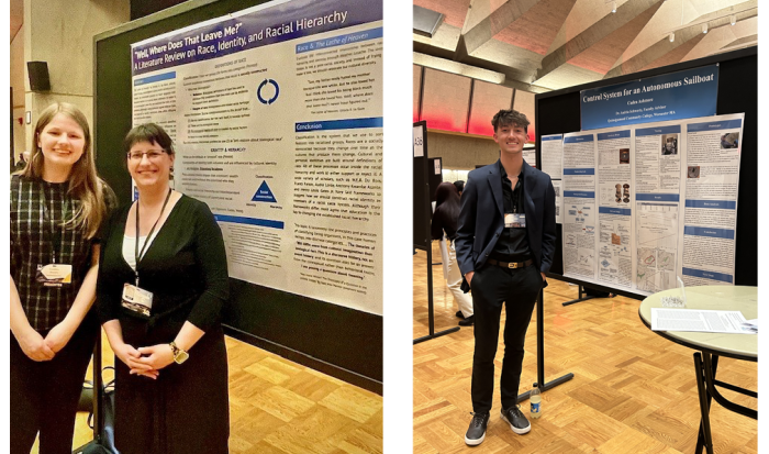 (from left) Caroline Menzie, Professor of English Amy Beaudry and Caden Ashmore (from left) Caroline Menzie, Professor of English Amy Beaudry and Caden Ashmore