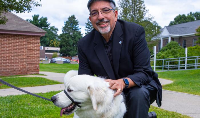 President Luis Pedraja gets a few pets in with Siggy President Luis Pedraja gets a few pets in with Siggy