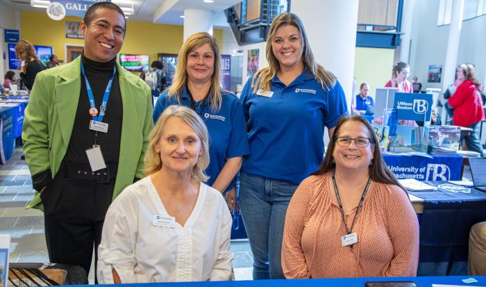 (from left, back) Career & Transfer Services Counselor Oscar Chavez, Clerk IV Career Services Brenda Kuchnicki, Career and Transfer Services Counselor Emily Green, (from left, front) Coordinator of Transfer/Articulation Beth Fullerton and High School/Chapter 74 Articulation Specialist Nicole Fortin (from left, back) Career & Transfer Services Counselor Oscar Chavez, Clerk IV Career Services Brenda Kuchnicki, Career and Transfer Services Counselor Emily Green, (from left, front) Coordinator of Transfer/Articulation Beth Fullerton and High School/Chapter 74 Articulation Specialist Nicole Fortin