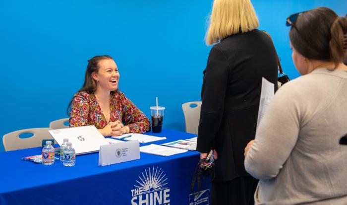 The Shine Program welcomes a potential new hire. The Shine Program welcomes a potential new hire.