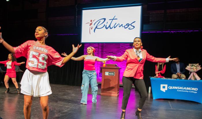 Keynote speaker Masielle Paulino (right) during a dance performance at the HACE Awards. Keynote speaker Masielle Paulino (right) during a dance performance at the HACE Awards.