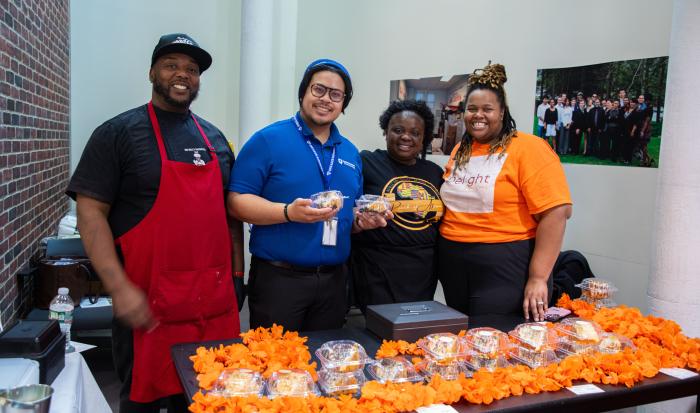 Mendrick Banzuela (second from left) with food vendors Big Belly Barbeque, Pinch of Africa and Simply Delight Baked Goods Mendrick Banzuela (second from left) with food vendors Big Belly Barbeque, Pinch of Africa and Simply Delight Baked Goods