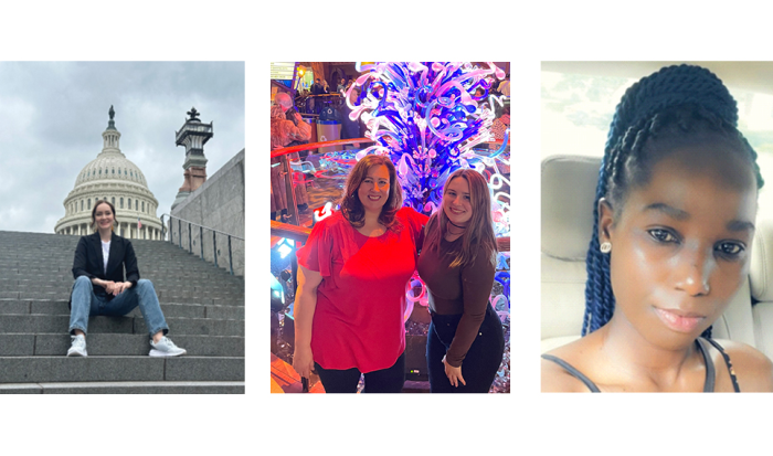 Left: Anhelina Martseniuk (left), Center: Alana Purretta (right) with her Mom, Right: Cevin Nakanwagi Left: Anhelina Martseniuk (left), Center: Alana Purretta (right) with her Mom, Right: Cevin Nakanwagi
