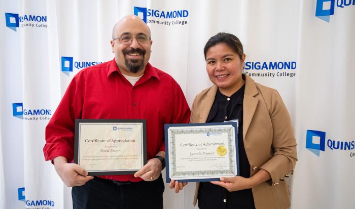 Associate Director of Human Resources David Shapiro (left) with student Leonila Prunier Associate Director of Human Resources David Shapiro (left) with student Leonila Prunier
