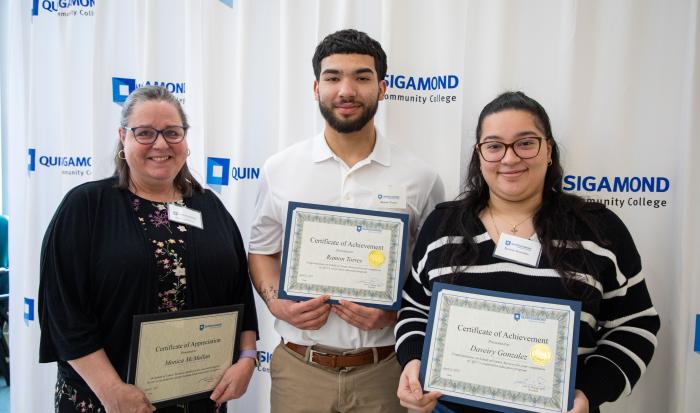 (From left) Associate Director of IT Services Monica McMullen, student Ramon Torres and student Daveiry Gonzalez (From left) Associate Director of IT Services Monica McMullen, student Ramon Torres and student Daveiry Gonzalez