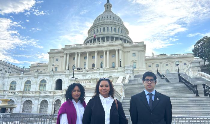 (From left) Alyssa Corazzini, Isabella Corazzini and Vijay Kesavan on their advocacy trip in Washington, DC (From left) Alyssa Corazzini, Isabella Corazzini and Vijay Kesavan on their advocacy trip in Washington, DC