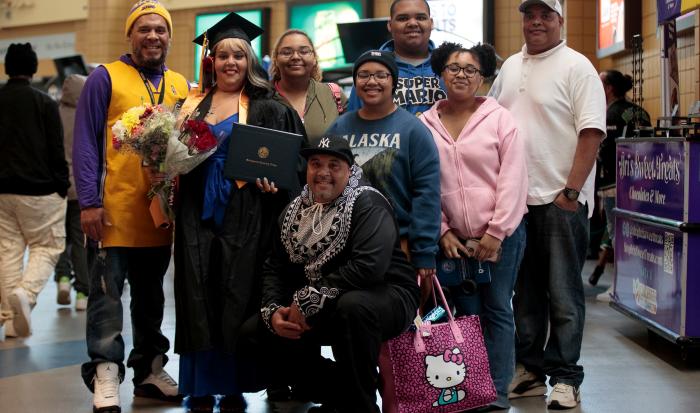A proud family supports their grad at Commencement 2025.