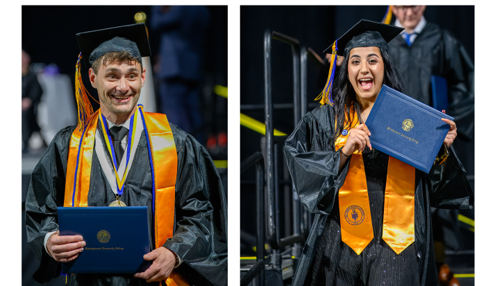 Smiles erupt the moment that students receive their diplomas.