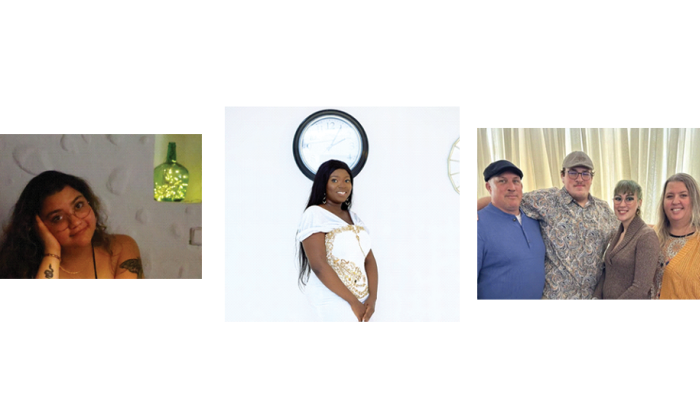 (From left) Krystyna Benitez-Rivera, Lawrencia Kyei Baffour and Kristi La Perle (far right) with her husband and children (From left) Krystyna Benitez-Rivera, Lawrencia Kyei Baffour and Kristi La Perle (far right) with her husband and children