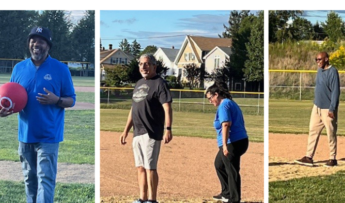 Smiles all around the QCC employee kickball game! Smiles all around the QCC employee kickball game!