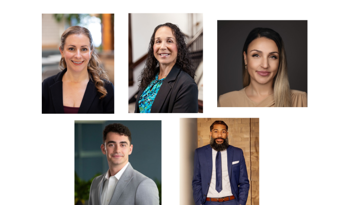(Top row, from left) Alyssa Benefit, Jessica Favreau, and Jennifer Hernandez. (Bottom row, from left) Jacob Rucker and Jetari Veal. (Top row, from left) Alyssa Benefit, Jessica Favreau, and Jennifer Hernandez. (Bottom row, from left) Jacob Rucker and Jetari Veal.