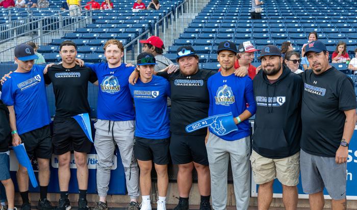 QCC Men's Baseball team at the WooSox. QCC Men's Baseball team at the WooSox.