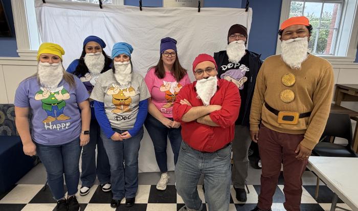 Snow White has been looking all over for her dwarfs - they've been hiding in Human Resources!