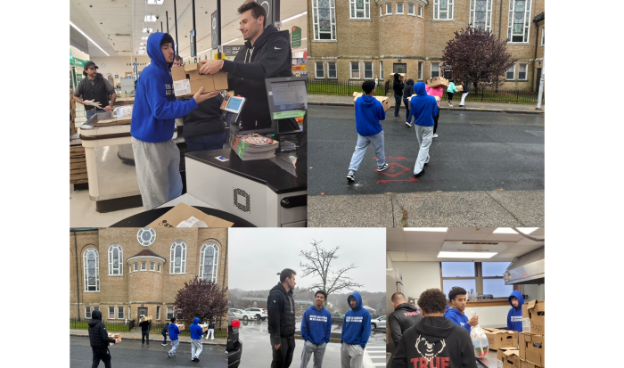 The Men's Basketball team isn't afraid of hard work to help their community.