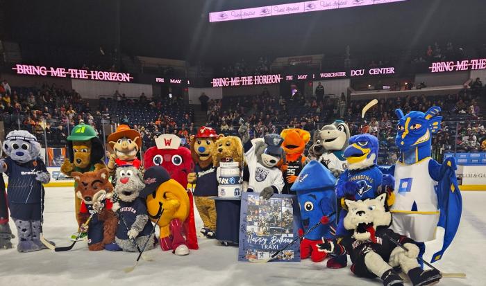 Everybody came out to the Worcester Railers game in celebration of Trax's birthday! 
